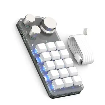 Эффективная 15-клавишная мини-клавиатура с 3 ручками RGB-подсветка идеально подходит для геймеров, видеоредакторов и программистов Дропшиппинг