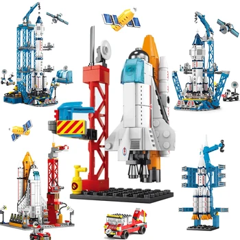 Блоки космического шаттла, совместимые с космическим кораблем с малыми частицами, моделью ракетного стартового центра, строительным набором, детскими игрушками, подарками
